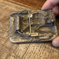 Vtg Bergamont Brass Belt Buckle 1984 Indiana Feeds the World E-26 USA READ