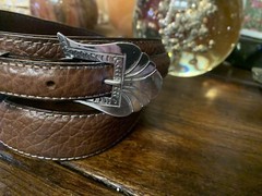James Reid Ltd Style LG. Mex Sterling Silver Belt Buckle Set 34-36-1.3/8”🦬✅