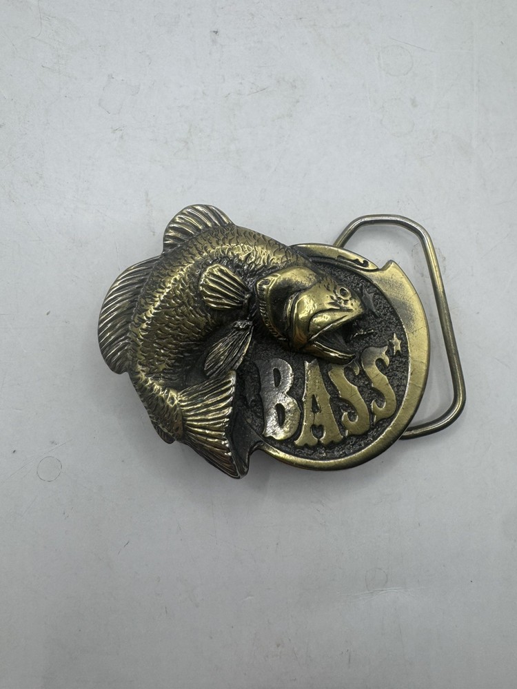 Bass Fishing Belt Buckle Great American Buckles USA Serial #531 1981