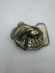 Bass Fishing Belt Buckle Great American Buckles USA Serial #531 1981