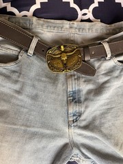 Western Longhorn Bull Skull Belt Buckle – Gold Tone Finish New Big Size Buckle