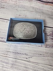 Nocona Mens Scrolled Rectangle Belt Buckle 37234 Cowboy Western Silver Fancy