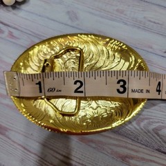 KIDS belt Buckle Saint jude San Judas Western Buckle Gold Tone & Silver Oval