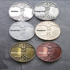 Oval Tree of Life Belt Buckle – Two Lovers as Tree of Love