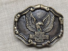 vintage 1960s 70s belt buckle HARLEY DAVIDSON motorcycle BRASS bronze EAGLE