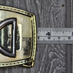 Belt Buckle Gold tone With Eternal Loop 3.5 X 2.25in Fits 1.5in Belt