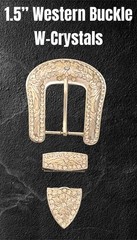 1.5” Western Design Cowgirl Style Crystal Belt Buckle