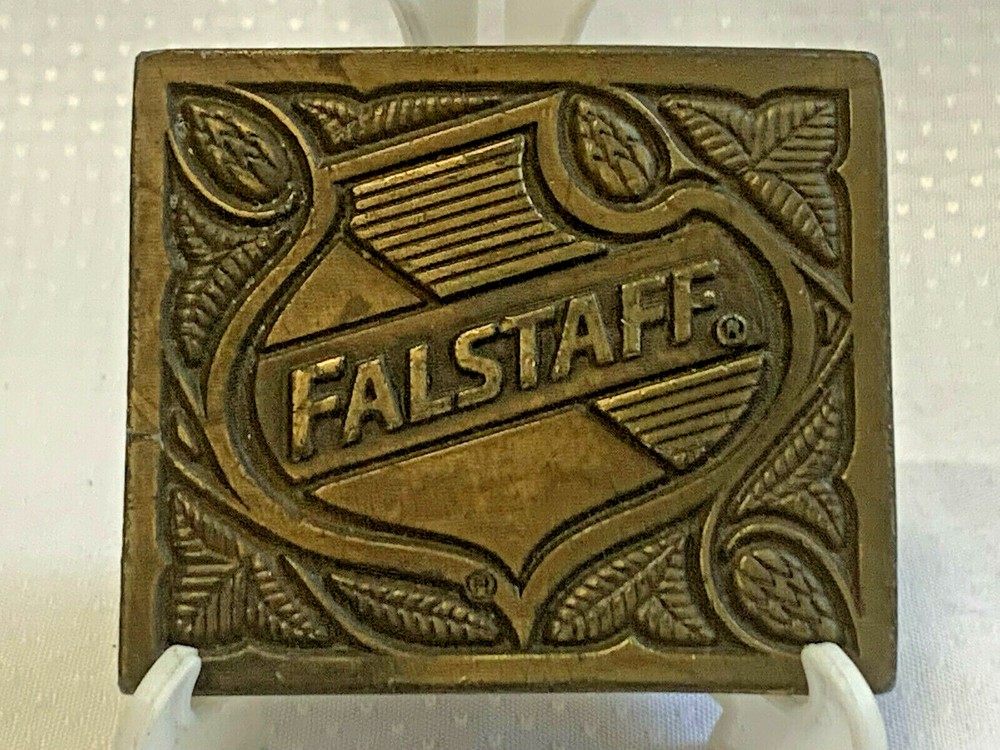 1975 Falstaff Belt Buckle Beer Alcohol Advertising U-168 Beramot Brass Works
