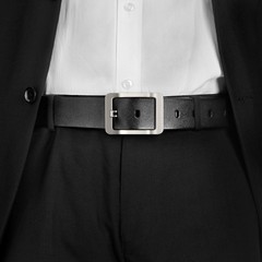 OVEYNERSIN Men Belt – 100% Genuine Leather casual Dress Belts Big Metal Black