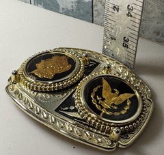 24k GOLD PLATED VINTAGE BELT BUCKLE RARE