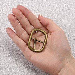 4Pcs 0.94&Prime; Single Prong Belt Buckle Oval Center Bar Buckles for Belt Brass