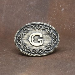 Montana Silversmiths Filigree Initial Attitude Belt Buckle