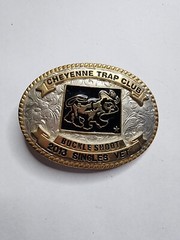 Cheyenne Trap And Shoot Club Trophy Belt Buckle 2013 Singles Vet