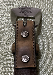 VTG Ariat Limited Edition Original Master Buckle Belt Mens 46 Brown Leather 2007