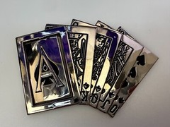 Royal Straight Flush Casino Poker Gambling Spinning Reversible Ace Belt Buckle