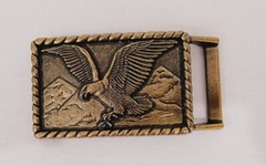 American Eagle Hunting Flying Over the Mountains Belt Buckle Brushed Bronze