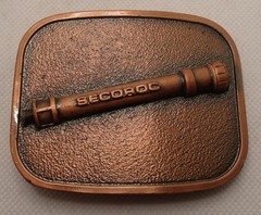 SECOROC Brass Belt Buckle (3 1/8&Prime; X 2 1/2&Prime;) Mining & Oil Field; Men&rsquo;s Accessory