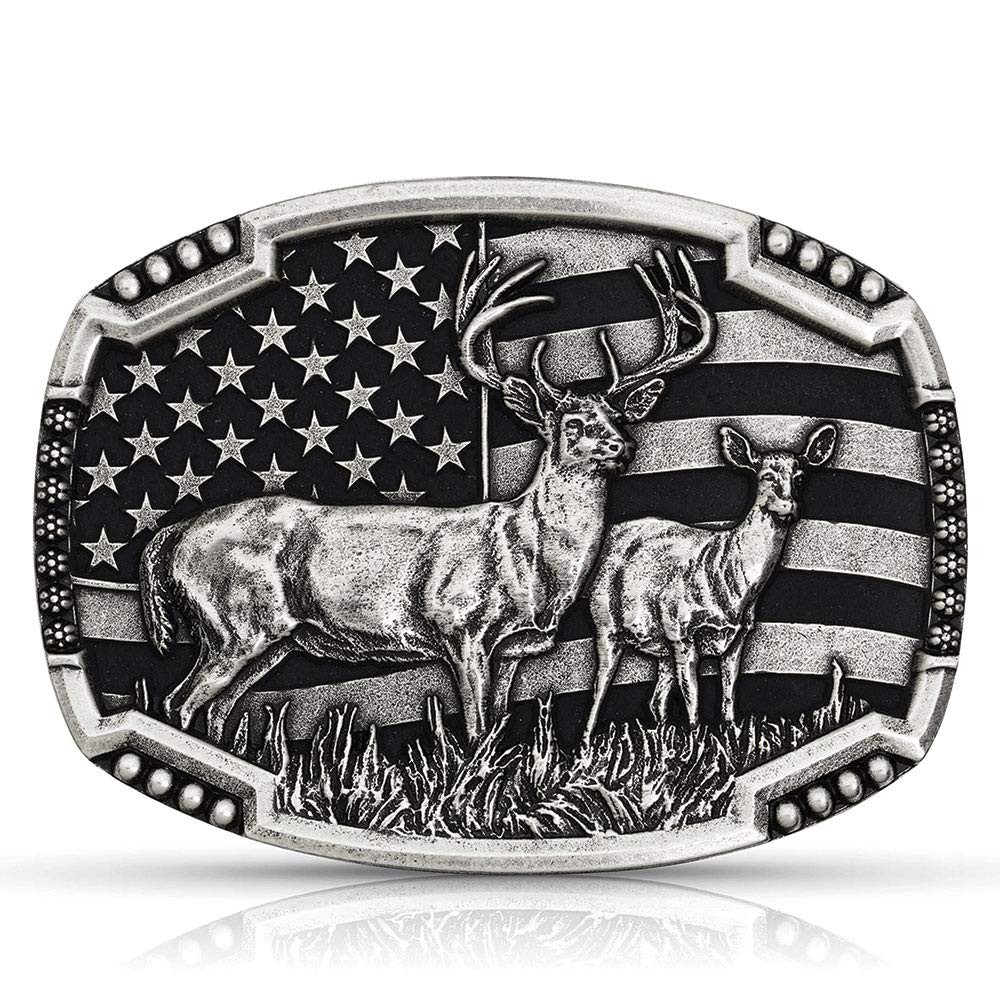 Flag Series Attitude Western Belt Buckle (Matched Pair Deer)