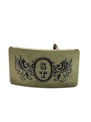 Dragon Brass Belt Buckle Western Cowboy With Initials ST Engraved