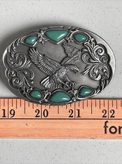 Arroyo Grande Belt Buckle 1992 Southwest Style Eagle Turquoise Colored Stones