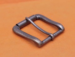 40mm Vintage Silver Two-Tone Heavy Square Roller Single Prong Pin Belt Buckle