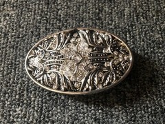 New Filigree Floral Bling Leaf Women Men Fashion Belt Buckle Silver Metal