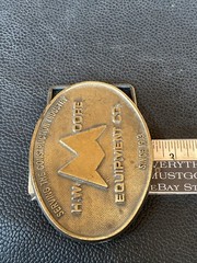 VTG BELT BUCKLE HW Moore Equipment Co Denver Colorado Construction Since 1913