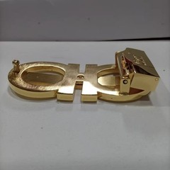 Ferragamo Men&rsquo;s Gold Double Gancini Copper Belt Buckle fits 3.4cm wide Belts