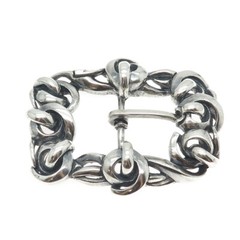 925 Sterling Silver Vintage Spiral Link Solid 140.8g Brutalist Belt Buckle
