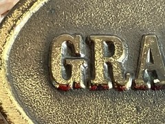 Vintage 1982 The Great American Buckle Co. USA Brass Oval Grandpa Belt Buckle