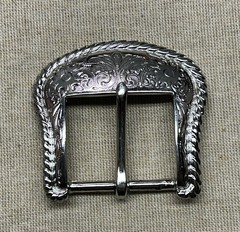 Lot 3 Western Vintage Style Engraved Belt Buckles Silver Tone Floral Scroll