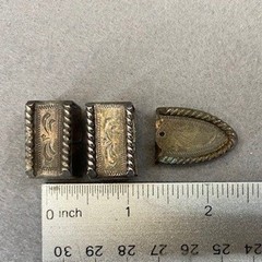 Vintage Mexico Ornate Scroll Design Alpaca Belt Buckle set Nickel