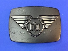 Chrome Brand Eagle Wings Wide Theme Black Color Belt Buckle