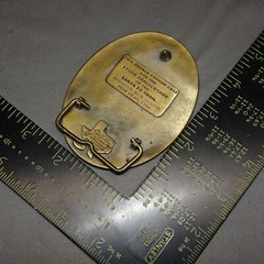 1996 Creative Casting Denison 175TH ANNIVERSARY SANTA FE TRAIL BELT BUCKLE BRASS