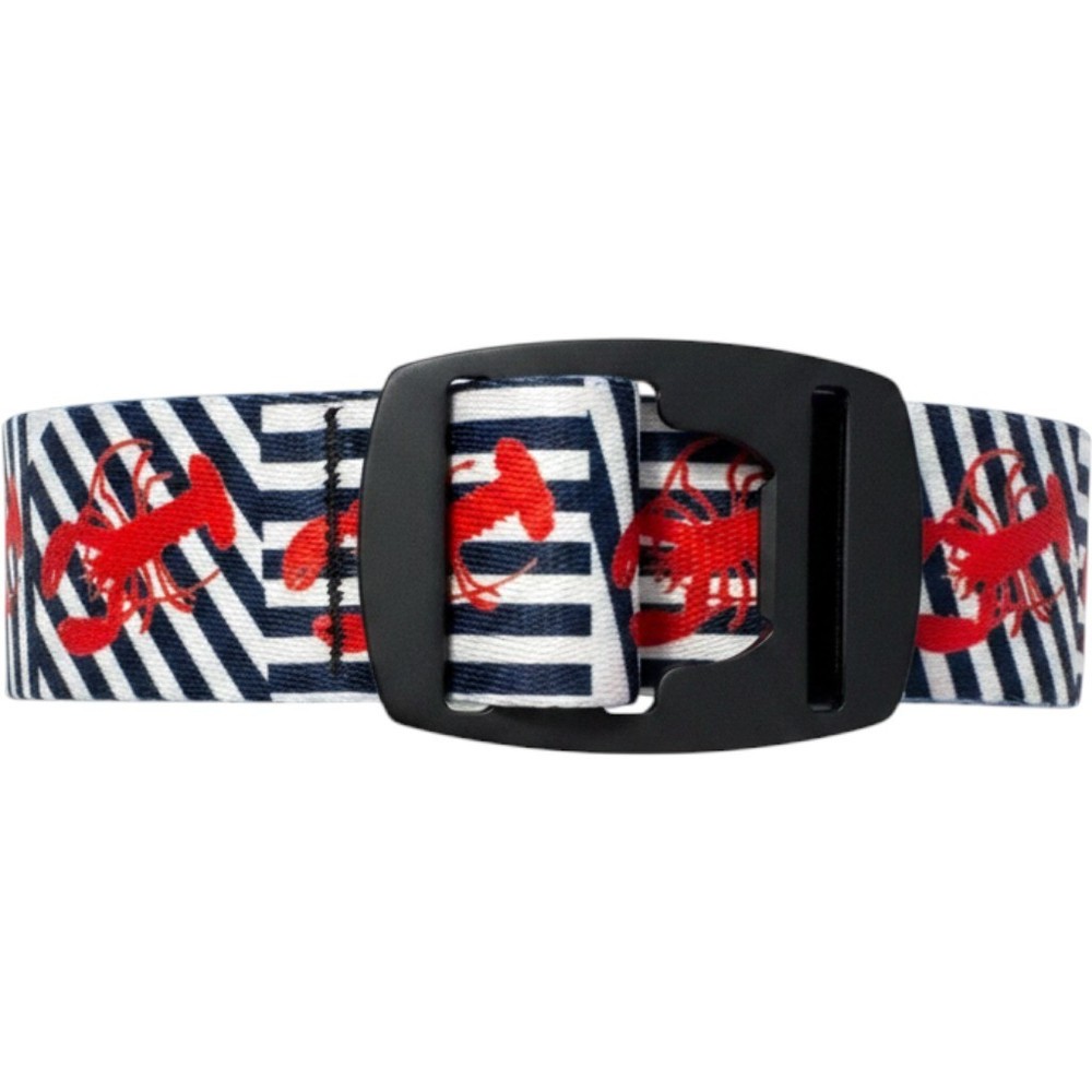 Croakies webbed bottle opener belt red lobster nautical striped pattern NWT