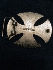 Black Resin With Silver Color Cross Shaped Belt Buckle 3.5”
