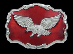 SA09165 *NOS* REALLY COOL **AMERICAN BALD EAGLE** SILVERTONE ART FASHION BUCKLE