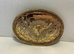 Hebillas « Diana » Western Belt Buckle Longhorn 4&Prime; Wide x 3&Prime; Tall