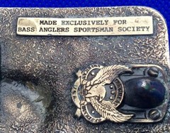 Vintage B.A.S.S. Bass Anglers Sportsman Society Original 1988 Brass Belt Buckle