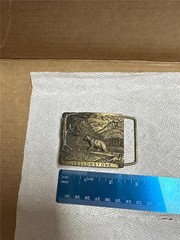 Vintage Yellowstone Bear Brass Belt Buckle by Spec-Cast Denver 5776