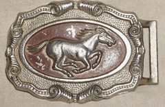 Mustang Western Style Belt Buckle Horse