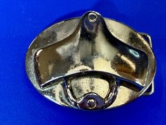 Reflective Silver Tone Retro Vintage Belt Buckle with Bottle Opener