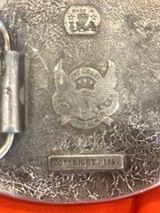 Vtg Oilfield Blank Personalized Banner 1981 Metal Belt Buckle Great American USA