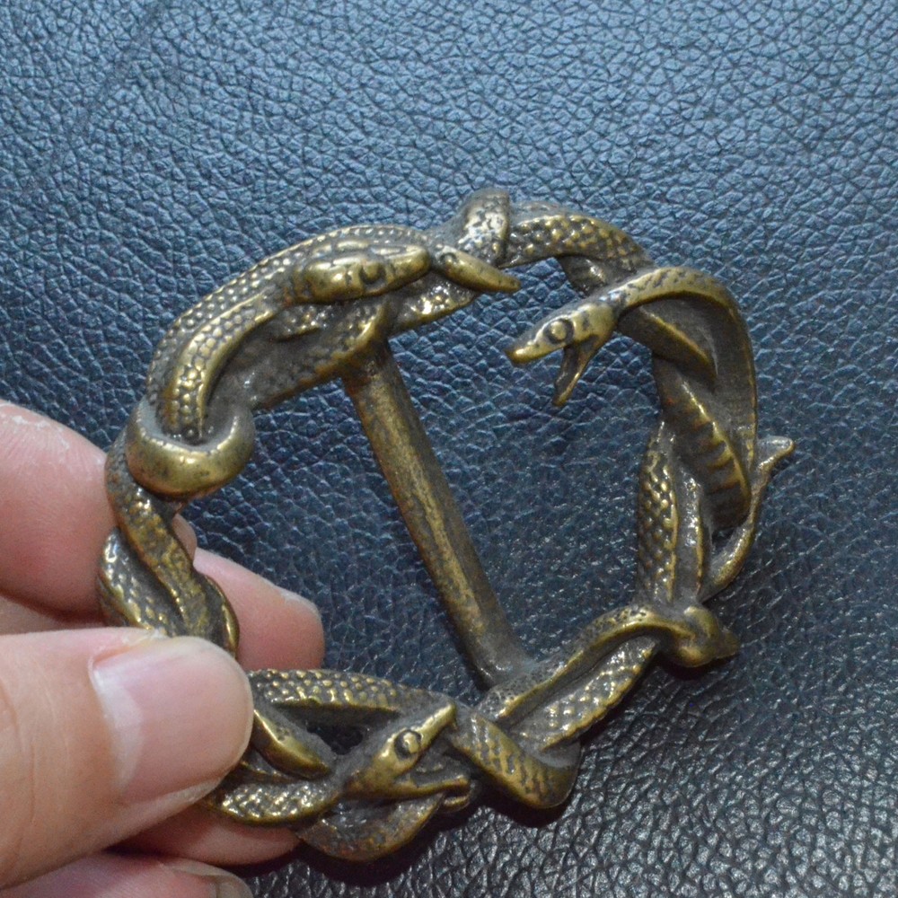 Lost Wax Casting Solid Brass Copper Snake Belt Buckle, For Width 35mm belt