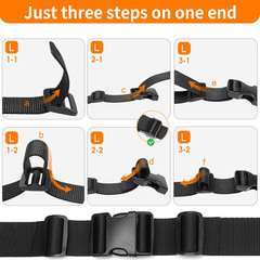 2&Prime; Heavy-Duty Buckle & Straps Set: 6-Pack Side Release Plastic Buckles, 6 Yards