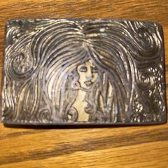 Belt Buckle Vintage, Woman Portrait Curly Locks Salon Hippie Boho