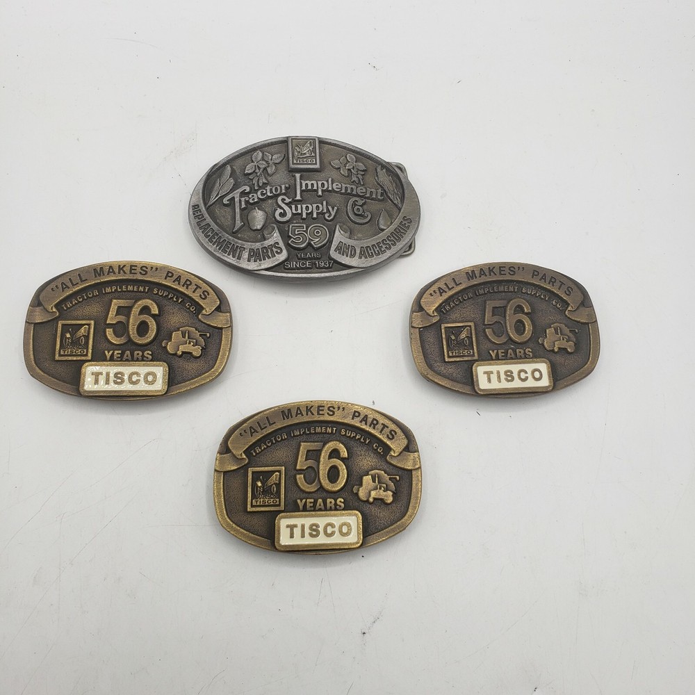 Tisco Belt Buckle Lot (3) 56 years (1)59 years limited edition numbered Tractor