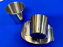 Shot Glass Cup and Holder Reflective Silver Color Perfect Bar Gag Belt Buckle
