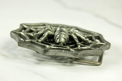 Spider and Web pewter belt buckle