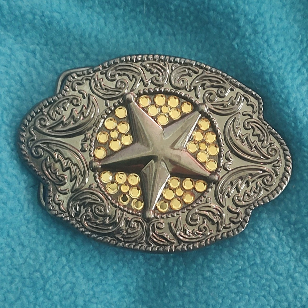 Vintage 90s Great American Buckle Co. Cast Brass And Lead Free Pewter